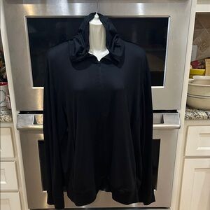 Women's Black Zipper Hoodie Lightweight Jacket